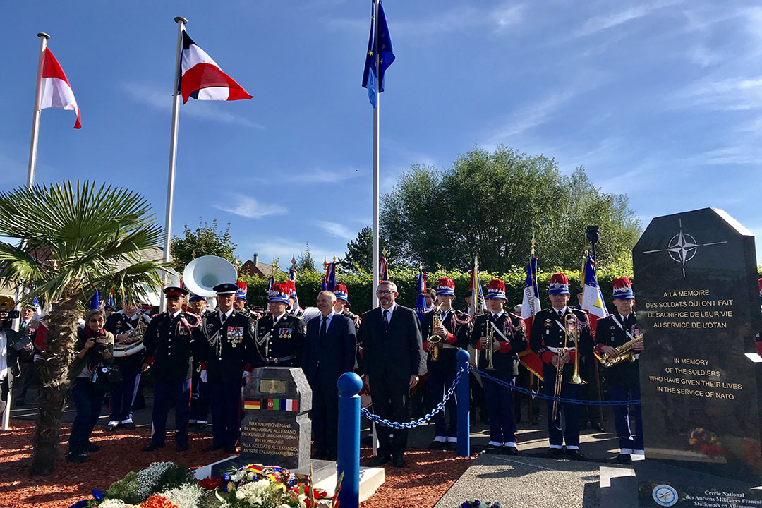 Inauguration d'une brique provenant du Mémorial allemand de KUNDUNZ (Afghanistan) en hommage aux soldats allemands morts en Afghanistan